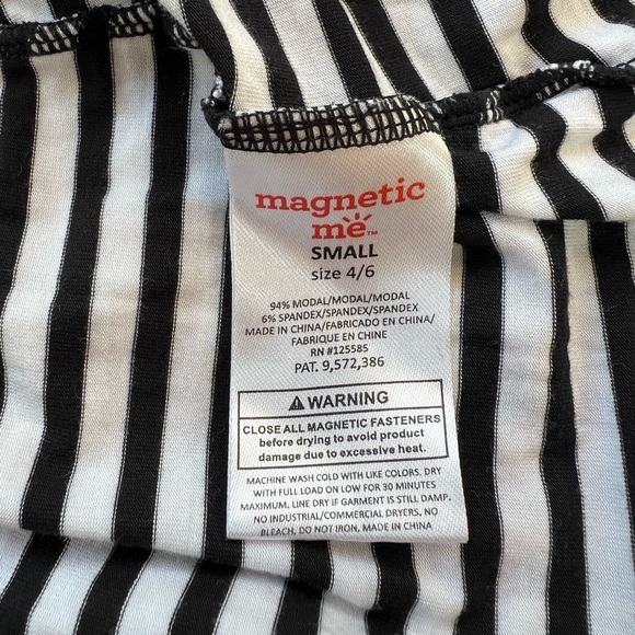 Magnetic Me Black and White Striped Striped Maternity Gown, size 4/6 Small - Picture 8 of 10